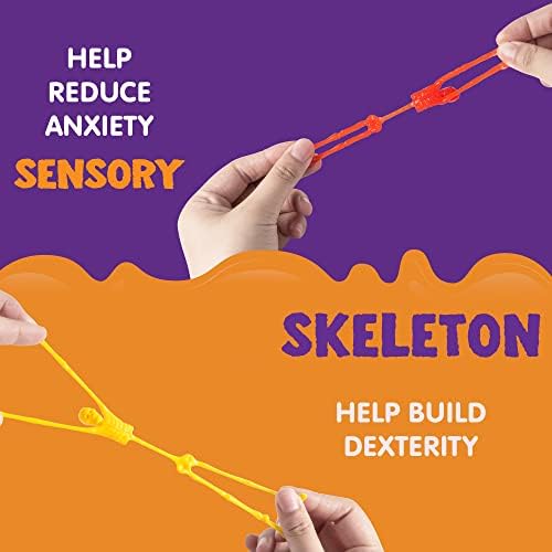 JOYIN 48 PCS Halloween Stretchy Skeletons, Halloween Sticky Hand Toys Bulk for Halloween Party Favor Goodie Bag Fillers, Kids Student School Classroom Carnival Game Prizes