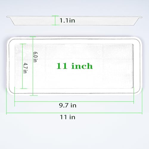 VUWEZ 6 Pack Rectangular Plastic Plant Tray Saucer, Terracotta, 6 X 11 Inch, 100lbs Weight Capacity, Indoor/Outdoor, Windowsill Planter Tray