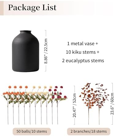 BLOSMON Faux Flowers Table Centerpiece for Dining Room, Fall Flower in Vase