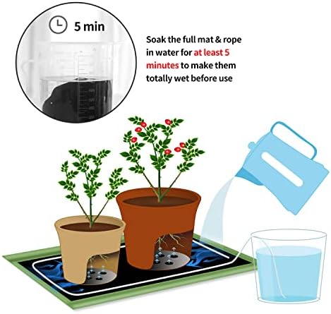 ORIMERC 40 x 50 inch Automatic Plant Watering Mat & 30 feet Self Watering System Wick Cord for Seed Starter Tray Capillary Mat for Seedling Capillary Matting for Potted Plants Greenhouse Gardening