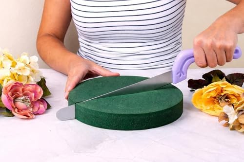 FLOFARE Floral Foam Round Blocks for Flower Arrangements, Green Florist Flower Foam for Fresh & Artificial Flowers, Wedding & Party Décor (Extra Large 10")
