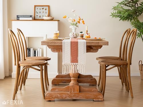FEXIA Boho Table Runner for Home Decor 12x72 Coral Farmhouse Decorations