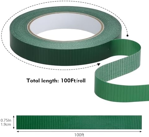 2Rolls Green Floral Tape 3/4IN×33Yd Waterproof Florist Tape for Flower