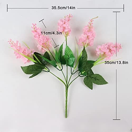 ECYC Ltd 13.78 inch Artificial Hyacinth Flower Bouquet, Silk Hyacinth Flowers Fake Flower with Stem Faux Hyacinth Flowers for Home Office Wedding Decoration,Dark Purple