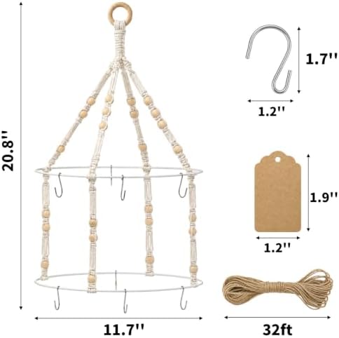 Cididu 2 Pack Herb Drying Rack, 2 Layer Flower Drying with Tags and Rope
