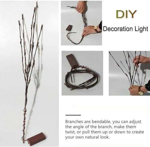 2 Pack LED Lighted Branches Battery Operated Branch Lights Vase Filler