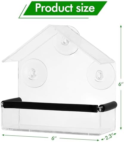 MEWTOGO Outdoor Window Bird Feeder for Cats Viewing, Small