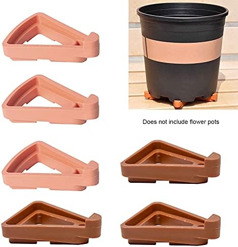 24pcs Plant Pot Feet, Invisible Flower Pot Risers, Pot Lifters Support, Triangle Feet Lifter, Terra Cotta Pot Toes for Indoor Outdoor Planters & Gardening Plant Container (Orange)