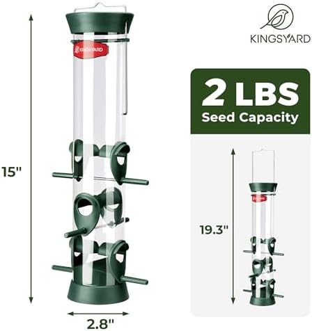 Kingsyard Tube Bird Feeder for Outdoors Hanging