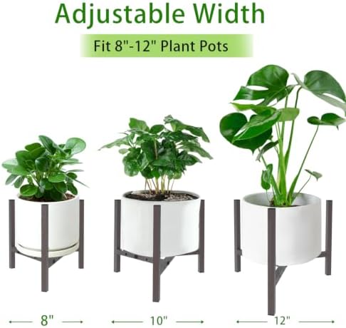 Airpark Adjustable Metal Plant Stand Dark Brown Color with Modern Design