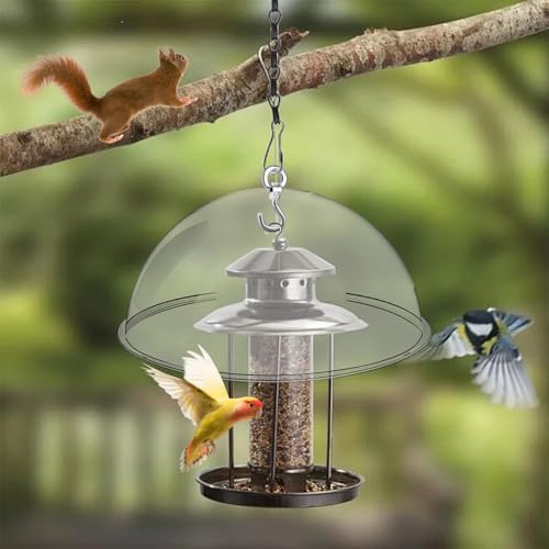 2 Set 11.8'' Bird Feeder Rain Guard, Clear Acrylic Squirrel Baffle Dome