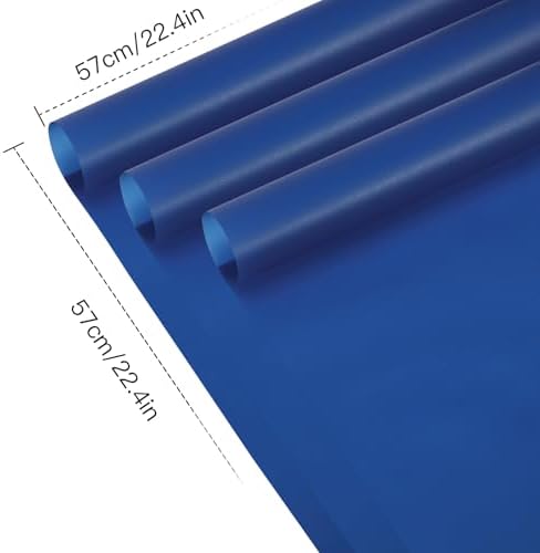 RUSPEPA 20 Sheets Flower Wrapping Paper, Pure Royal Blue Waterproof Floral Bouquet Wrapping Paper, Florist Supplies Packaging for Birthday, Wedding, Father's Day, Graduation, DIY Crafts, 22.4" x 22.4"