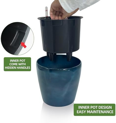 Dexceder 9x8 Self Watering Planter (Grayish Green Gradient)