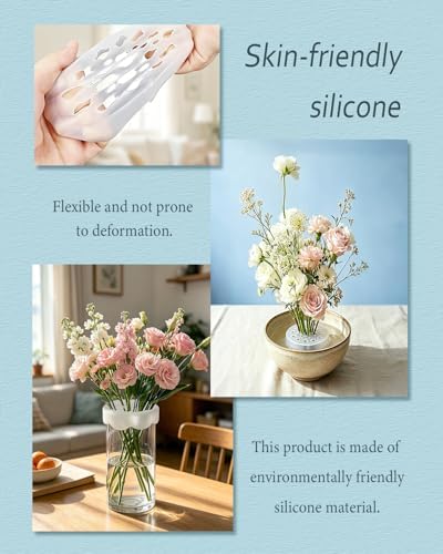 Bulgeiy Silicone Flower Arranging Grid, Flexible Reusable Blossom Stem Holder for Vases, Easy DIY Floral Arrangement Tool for Ikebana, Weddings & Home Decor(2 Pcs)