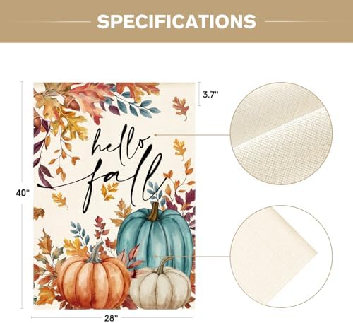 AVOIN colorlife Hello Fall House Flag 28x40 Inch Double Sided Outside