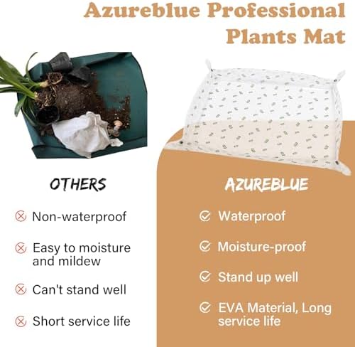 Repotting Mat for Indoor Plants Waterproof Clear Potting Mat Foldable Plant Potting Repotting Tray Portable Gardening Tray for Indoor Potting Soil, Gardening Gifts for Women 31.5 x 23.6(Leaves)