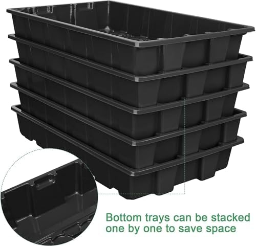 MIXC 5 Pack Seed Starter Tray, 200Cell Mini Propagator Greenhouse Grow Kit