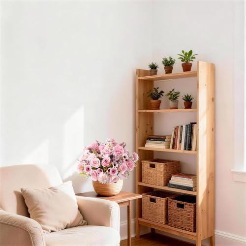 Homsunny Artificial Fake Fall Flowers for Outdoor Indoor Decoration
