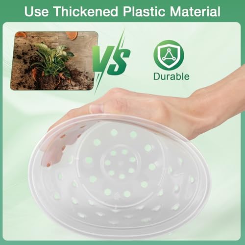 Orchid Pot -6 Pack 6 Inch Orchid Pots with Holes and Saucers, Clear Plastic Plant Pots with 8 Support Stakes and Clips, Orchid Repotting Kit for Indoor Plants (6 Inch)