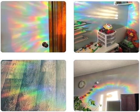 63 PCS Christmas Snowflake Window Clings – Holographic Rainbow Effect Christmas Window Decals, Double-Sided Reusable Static Stickers for Glass Windows, Mirrors & Holiday Decorations (No Glue Needed)
