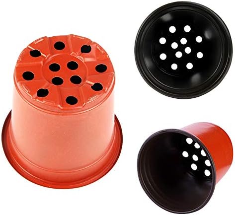 Augshy 130 Pcs 6 Inches Plastic Plant Nursery Pots, Seed Starting Container