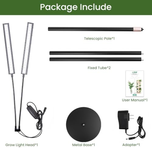 LBW Grow Lights for Indoor Plants, 75" Tall Full Spectrum Plant Grow Light