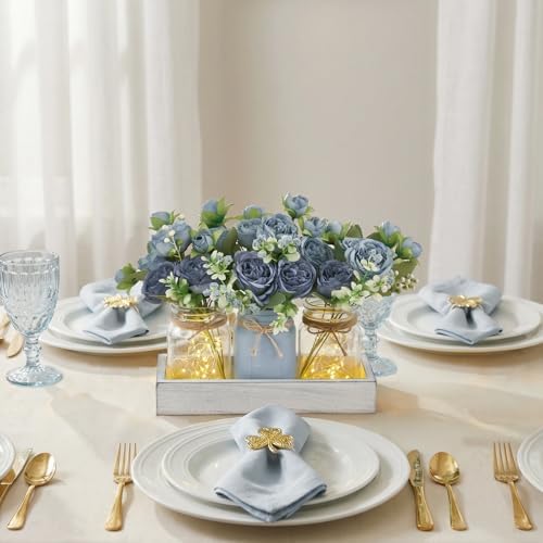 Mkono Mason Jar Lights Centerpieces for Tables Dining Room Farmhouse Decor