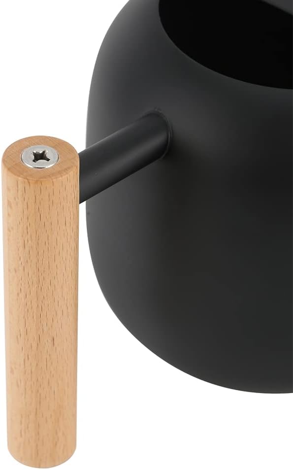 Watering Can 45 oz Long Spout Wooden Handle Stainless Steel | Houseplants, succulents, herbs, bonsai, precise pouring