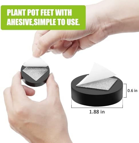 12 Pack Invisible Pot Feet, Solid Rubber Pots Risers