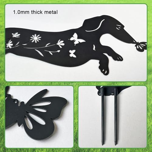 Metal Dachshund Yard Art Outdoor Garden Decor,Dachshund Gifts for Women