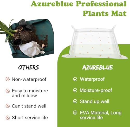 Repotting Mat for Indoor Plants Waterproof Clear Potting Mat Foldable Plant Potting Repotting Tray Portable Gardening Tray for Indoor Potting Soil, House Plants Orchid,Succulents 31.5 x 23.6
