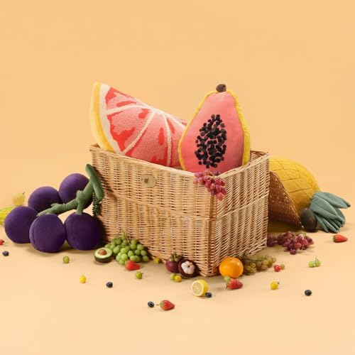 Phantoscope Fruit Shaped Pillows Series Grape Shape Throw Pillow, Fun Home Decor of Fruit Themed Shaped Cushions, Fall Decorative Shaped Pillow for Couch Bed and Chair, Purple, 18 x 13 inches