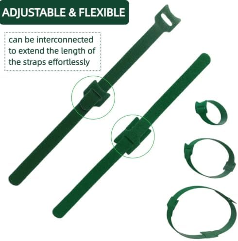 100Pcs 10-Inch Green Adjustable Plant Ties, Christmas Garland Ties