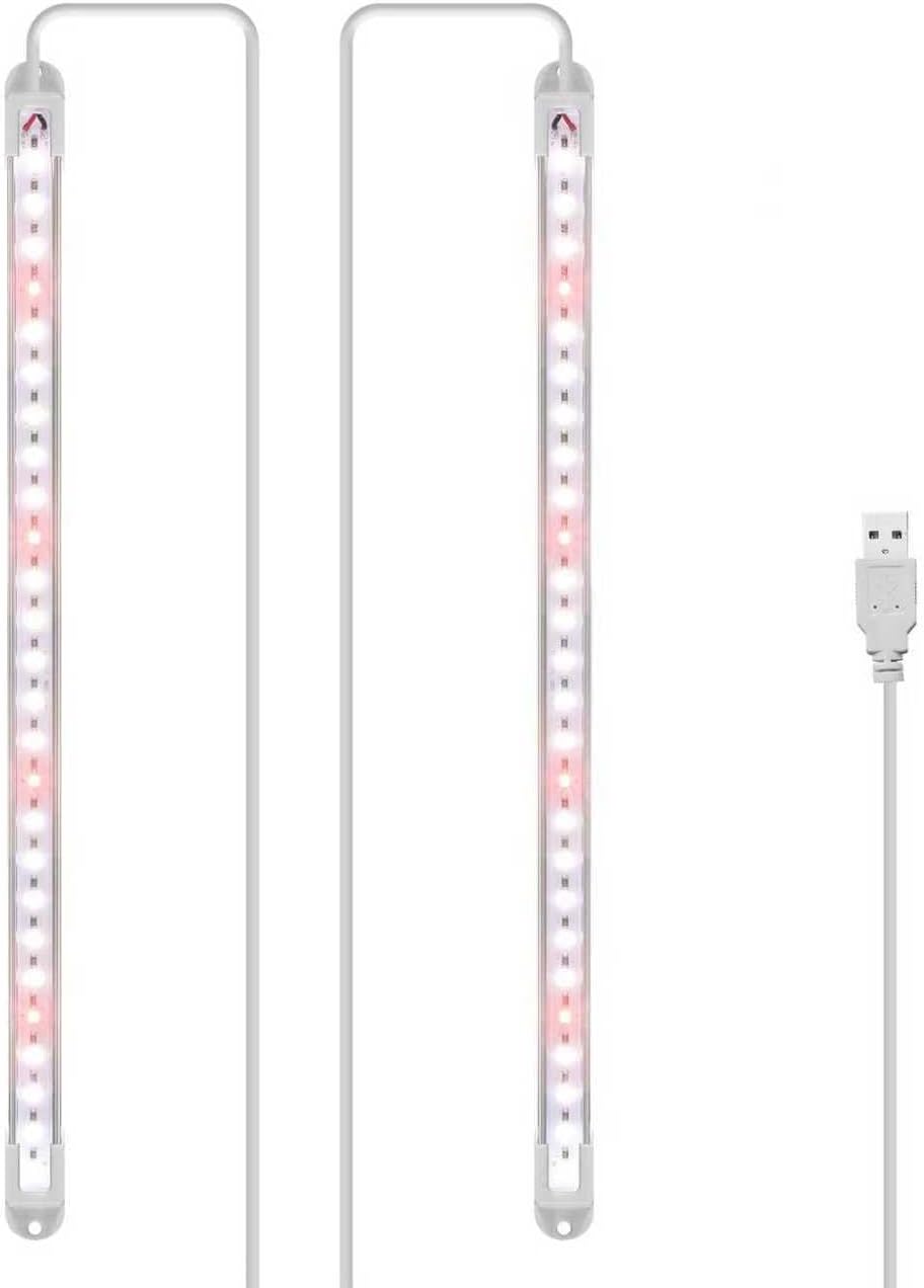 LED Grow Light Strip for Indoor Plants, Full Spectrum Sunlike Plant Lights Growing Lamps for Hydroponics Succulent Veg and Flowers (Not Includes Adapter) - 2 Packs