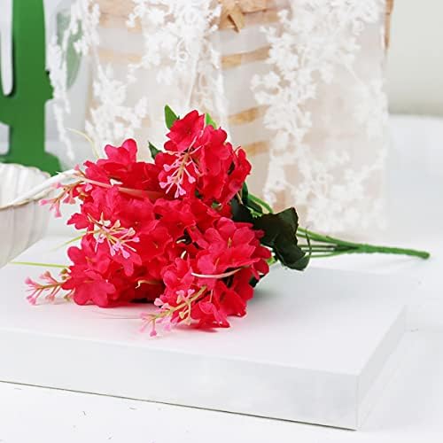 ECYC Ltd 13.78 inch Artificial Hyacinth Flower Bouquet, Silk Hyacinth Flowers Fake Flower with Stem Faux Hyacinth Flowers for Home Office Wedding Decoration,Red