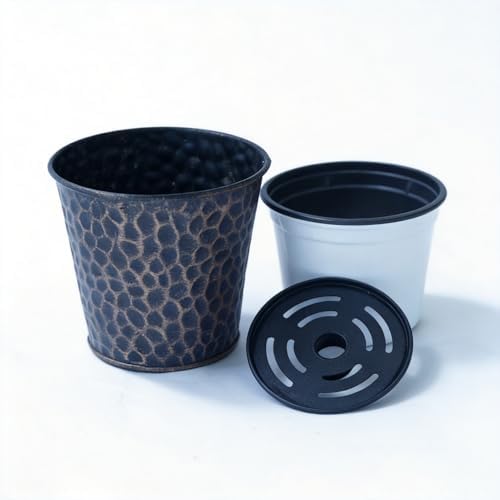 6inch Metal Copper Planter, Hammered Finish, 6 Inch, 1 Pack