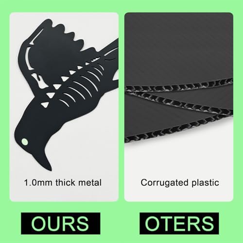 Holloween Decorations Outdoor,4 Pack Metal Black Crow Yard Garden Stakes