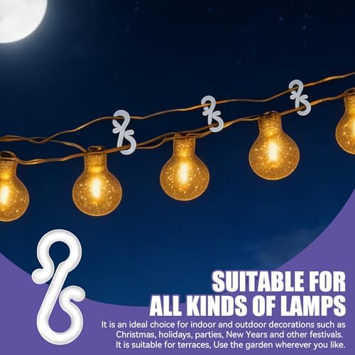 120 Pcs Gutter Hooks for Outdoor Lights, Christmas Light Clips for Gutter and Shingle Mounting, Weatherproof S-Clips for String Rope and Icicle Bulbs, Easy Installation