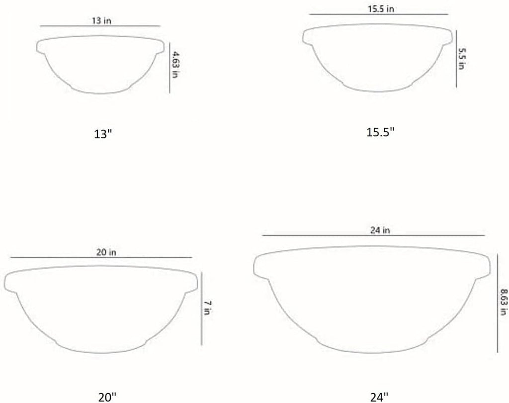 The HC Companies 20 Inch Large Garden Bowl Planter - Shallow Plant Pot with Drainage Plug for Indoor Outdoor Flowers
