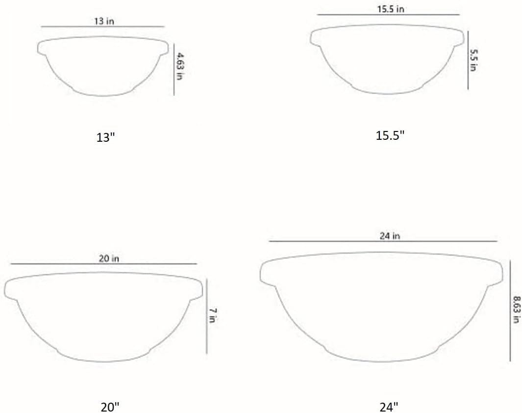 The HC Companies 20 Inch Large Garden Bowl Planter - Shallow Plant Pot with Drainage Plug for Indoor Outdoor Flowers