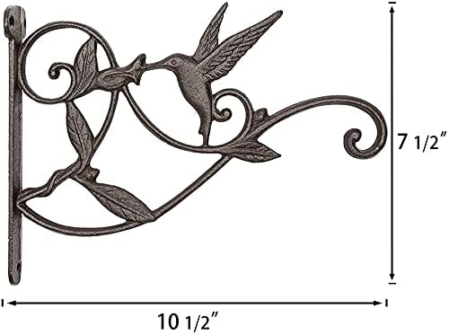 Mkono Plant Hangers Outdoor, Iron Decorative Hummingbird Feeder Bracket | 2 Pack, Rust-Proof, Bird Shaped Design, Easy