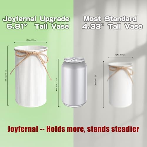 6" High Rustic Metal Mason Jar Vase Centerpiece for Table, White, 2 pcs