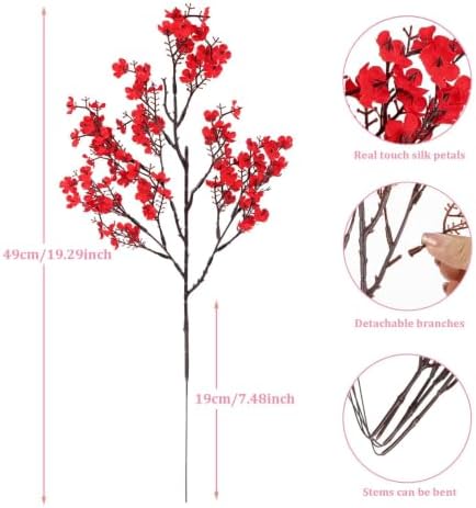 8Pcs Artificial Flowers Real Touch Fake Babys Breath Flowers Decorations
