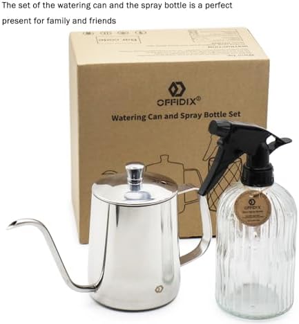 Watering Can for Indoor Plants, Silver Stainless Steel Watering Can 2 Pack