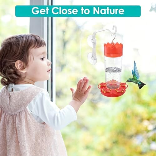 Heavy-Duty Window Suction Cup with Hanger, Window Mounted Wildlife, Hummingbird, Bird Feeders, Decorative Birdhouses, Wind Chimes & Plants, Strong Load-Bearing Hanging Hook（White）