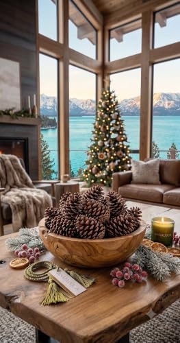 ANDALUCA Pinecone Vase & Bowl Fillers | Scented Pine Cones Decor (Natural)
