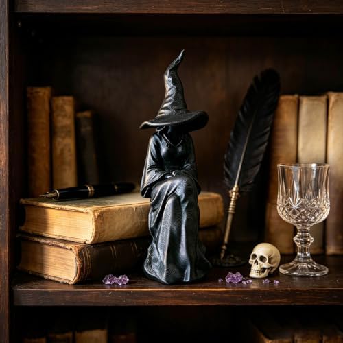 Halloween Witch Figurine for Bookshelf Display