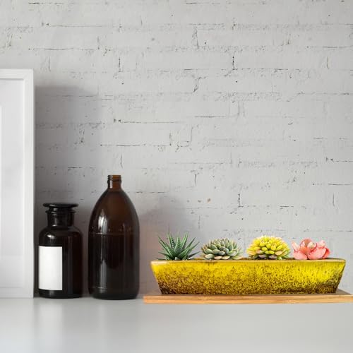 ARTKETTY Succulent Pots, 9.8 Inch Ceramic Succulent Planters with Drainage