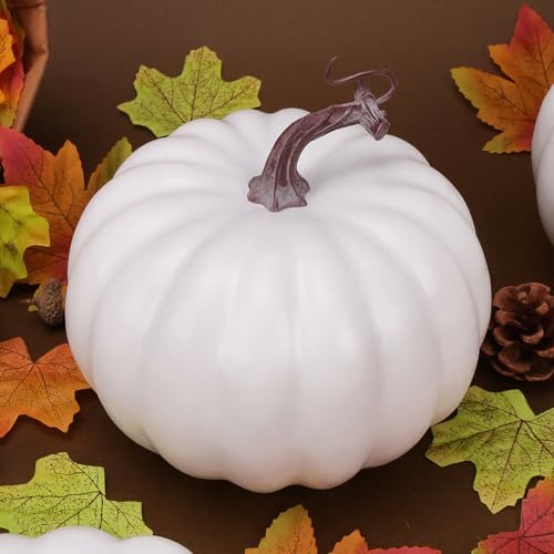 7 Inch White Artificial Pumpkin Fake Foam Pumpkin Craft Pumpkins