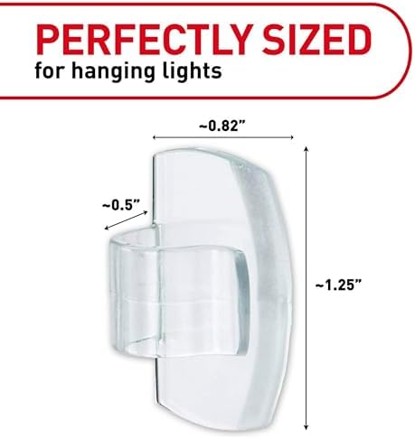 Command Outdoor Light Clips, Clear, 20 Clips, 24 Weather Resistant Strips (Pack of 3)